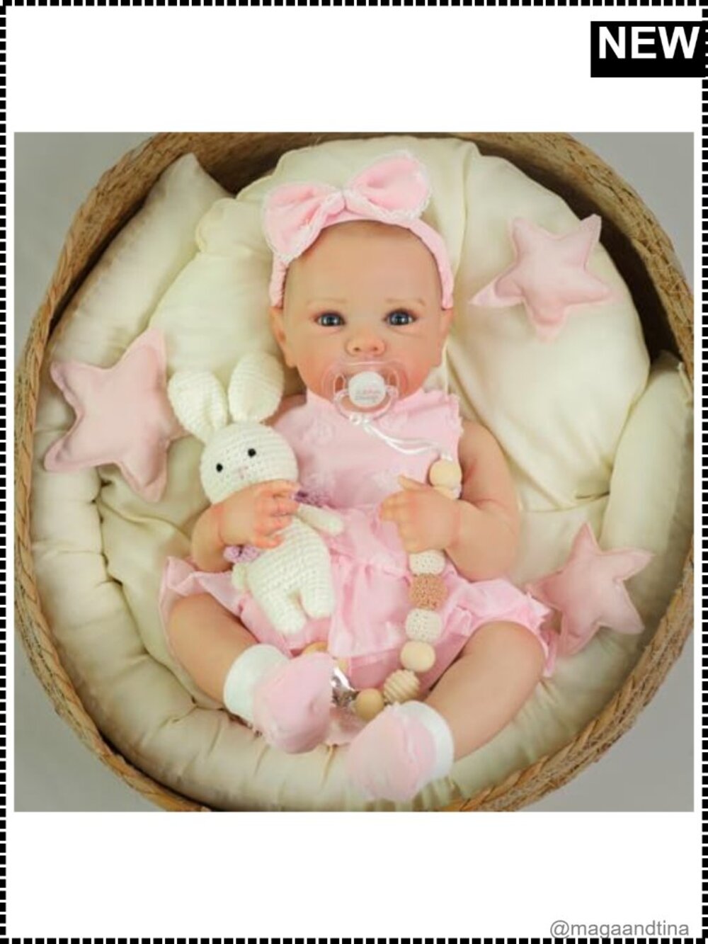 KSBD Reborn Baby Doll 20 Inch Realistic Full Vinyl Body Lifelike Newborn Girl